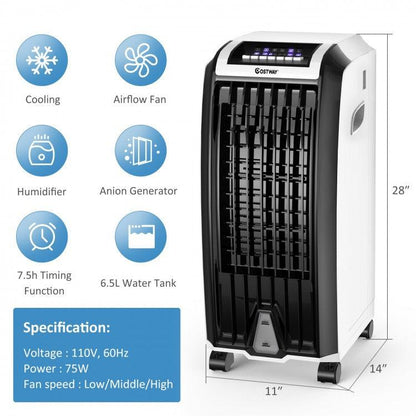 COSTWAY EP23666A Air Cooler| Evaporative| Portable| 3 Wind Modes and Timer - YOURISHOP.COM