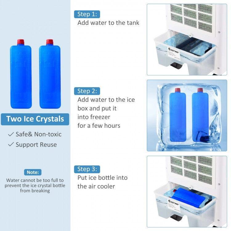 COSTWAY EP23666A Air Cooler| Evaporative| Portable| 3 Wind Modes and Timer - YOURISHOP.COM