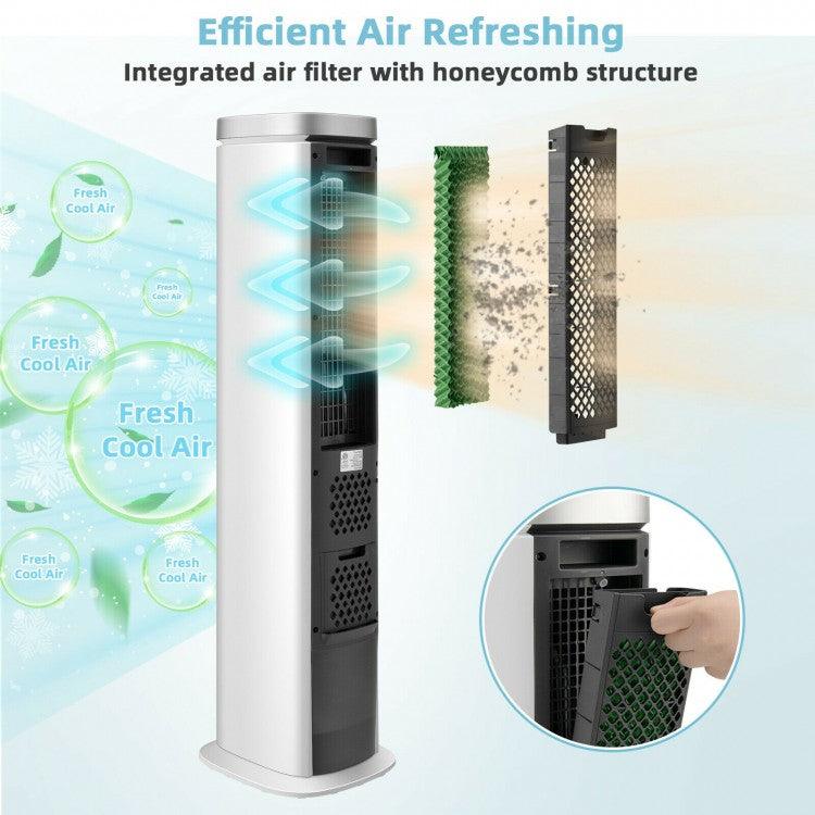 [Costway ES10101US-WH] Portable Evaporative Air Cooler| 3-In-1 Functions| 5L Water Tank| 1-7H Timer - YOURISHOP.COM