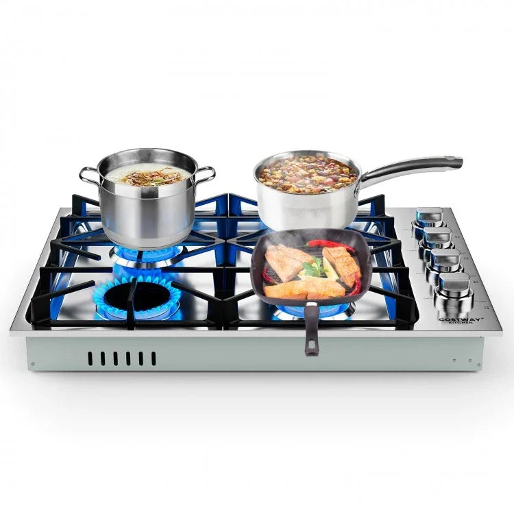 Costway Gas Cooktop CGC430, with 4/6 Powerful Burners and ABS Knobs，30/36 Inch - YOURISHOP.COM