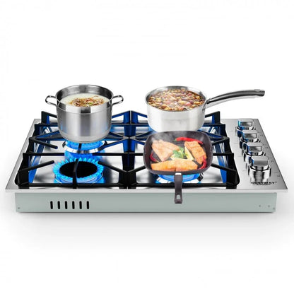 Costway Gas Cooktop CGC430, with 4/6 Powerful Burners and ABS Knobs，30/36 Inch - YOURISHOP.COM