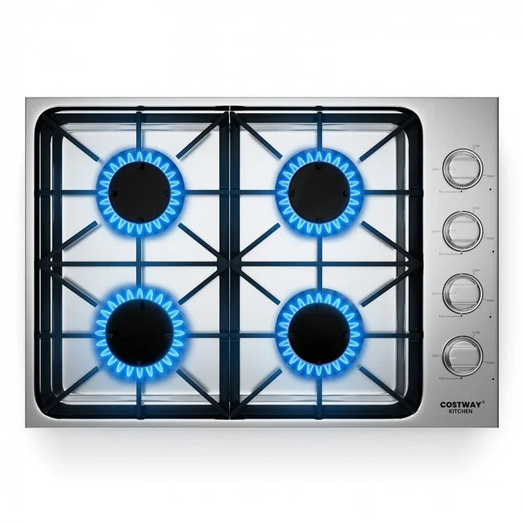 Costway Gas Cooktop CGC430, with 4/6 Powerful Burners and ABS Knobs，30/36 Inch - YOURISHOP.COM