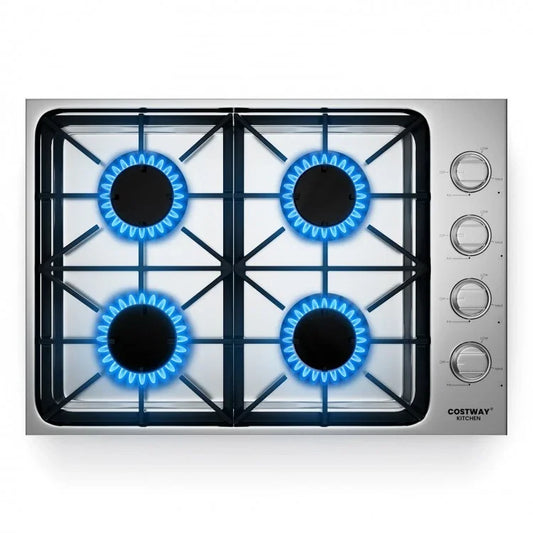 Costway Gas Cooktop CGC430, with 4/6 Powerful Burners and ABS Knobs，30/36 Inch - YOURISHOP.COM