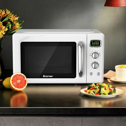 Costway Microwave Oven EP24453 | 0.9 Cu.ft | Retro Countertop | Compact | Yourishop.com - YOURISHOP.COM