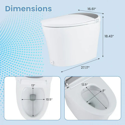 Costway Smart Toilet BA8182US, One-Piece, 1.28 GPF, Elongated size, Night Light - YOURISHOP.COM