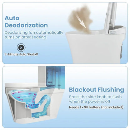 Costway Smart Toilet BA8182US, One-Piece, 1.28 GPF, Elongated size, Night Light - YOURISHOP.COM