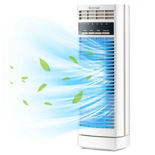 Costway Tower Fan ES10037US| 14 Inch| Mini| Oscillating| 3 Speed and Timer| Electric Desk Fan - YOURISHOP.COM