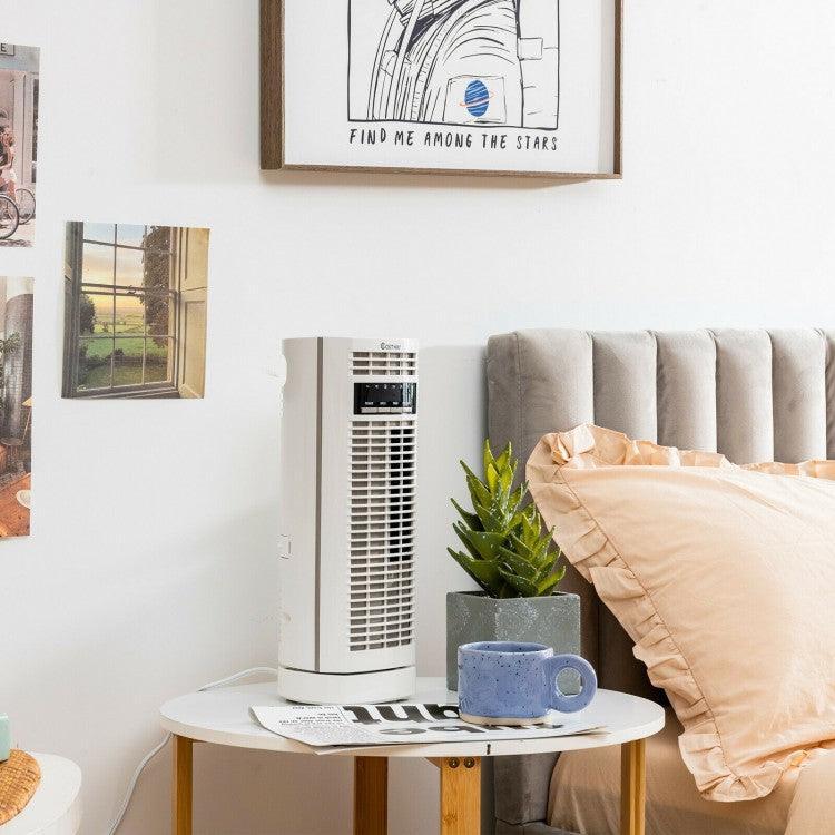 Costway Tower Fan ES10037US| 14 Inch| Mini| Oscillating| 3 Speed and Timer| Electric Desk Fan - YOURISHOP.COM