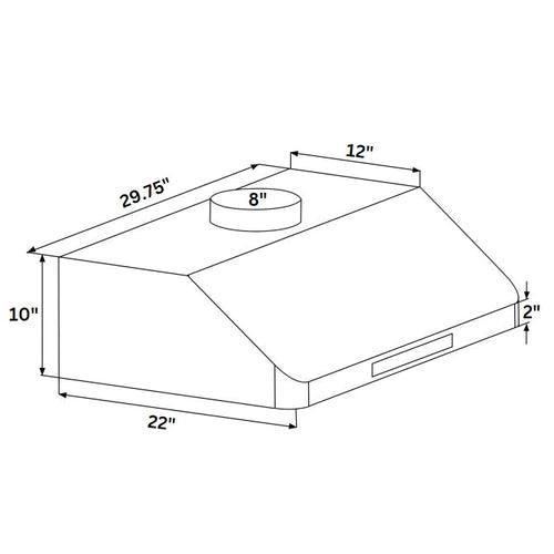 Crown Range Hood Pro-R01 | 900 CFM | Under Cabinet | Stainless Steel - YOURISHOP.COM