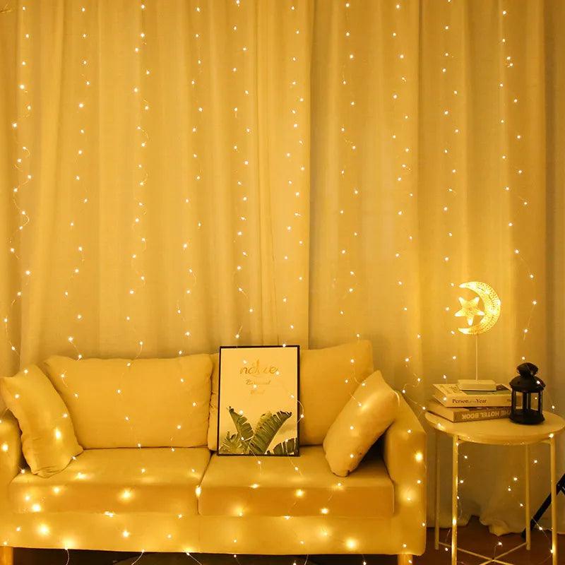 Curtain LED String Lights Garland Festival Decoration 8 Modes USB Remote Control Holiday Wedding Fairy Lights for Bedroom Home - YOURISHOP.COM