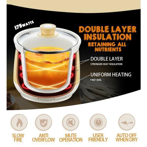 DDG-D20Q3: Bear Electric Slow Cooker With Ceramic Pot 2.0L - YOURISHOP.COM