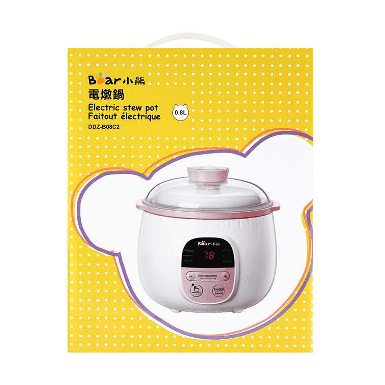 DDZ-B08C2: BEAR Mini Ceramic Electric Stew Pot, 27oz - YOURISHOP.COM