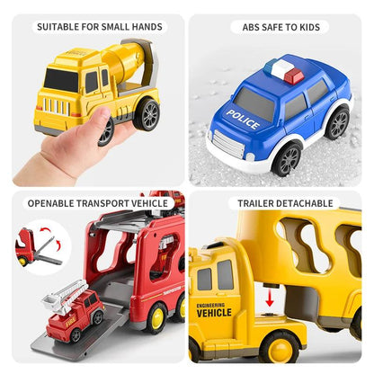 Diecast Carrier Truck Toys Cars Engineering Vehicles Excavator Bulldozer Truck Model Sets Educational Toys For Toddler Kids Gift - YOURISHOP.COM