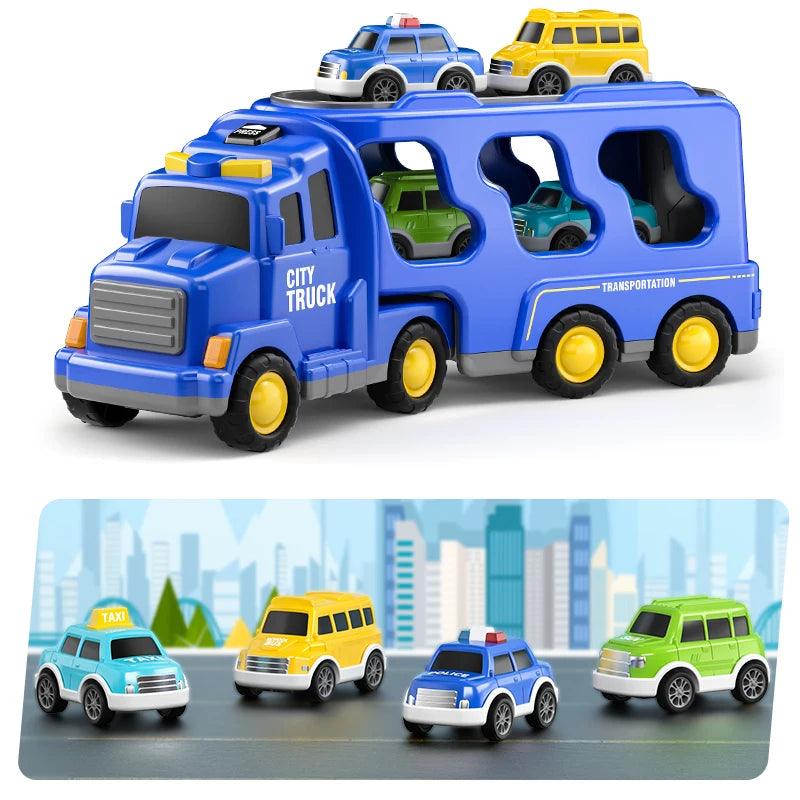 Diecast Carrier Truck Toys Cars Engineering Vehicles Excavator Bulldozer Truck Model Sets Educational Toys For Toddler Kids Gift - YOURISHOP.COM
