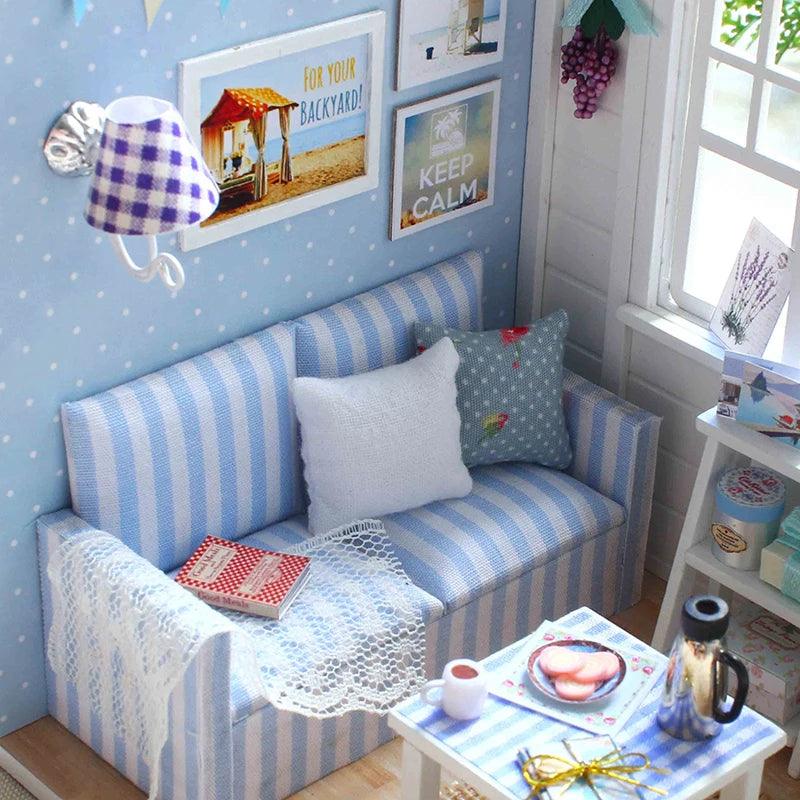 Diy Dollhouse Wooden Miniatures Doll House Furniture LED Lights House Building Kit Toys for Children Birthday Gifts - YOURISHOP.COM