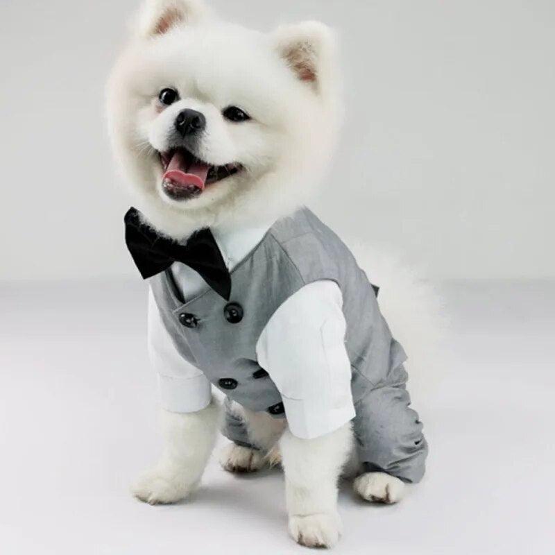 Dog Tuxedo Suit For Small Medium Large Breed Formal Dog Tuxedo Vest With Bow Tie Gentleman Pet Wedding Birthday Party Costume - YOURISHOP.COM