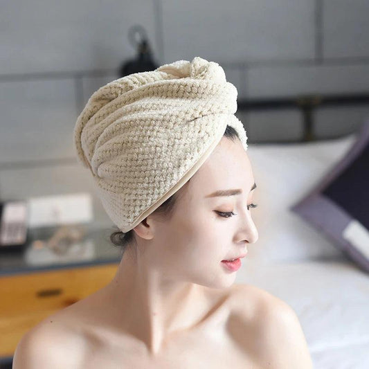 Drying Hair Towel Dry Hair Cap Microfiber Hair Drying Wrap Strong Water Absorbent Triangle Shower Hat Wiping Hair Towel Tool - YOURISHOP.COM