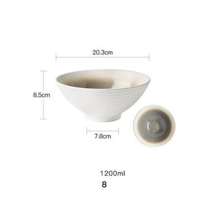 FANCITY Japanese Ramen Bowl Ceramic Single Noodle Bowl Household Salad Bowl large Bowl Creative Special Restaurant Tableware - YOURISHOP.COM