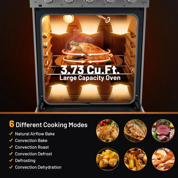 Freestanding Natural Gas Range with 4 Burners Cooktop 58279643, 24", 3.73 Cu.Ft. - YOURISHOP.COM