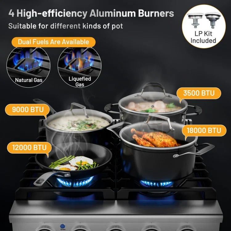 Freestanding Natural Gas Range with 4 Burners Cooktop 58279643, 24", 3.73 Cu.Ft. - YOURISHOP.COM