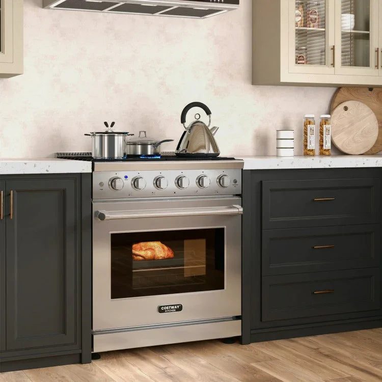 Freestanding Natural Gas Range with 5 Burners Cooktop 56318479, 30", 4.55 cu.ft. - YOURISHOP.COM