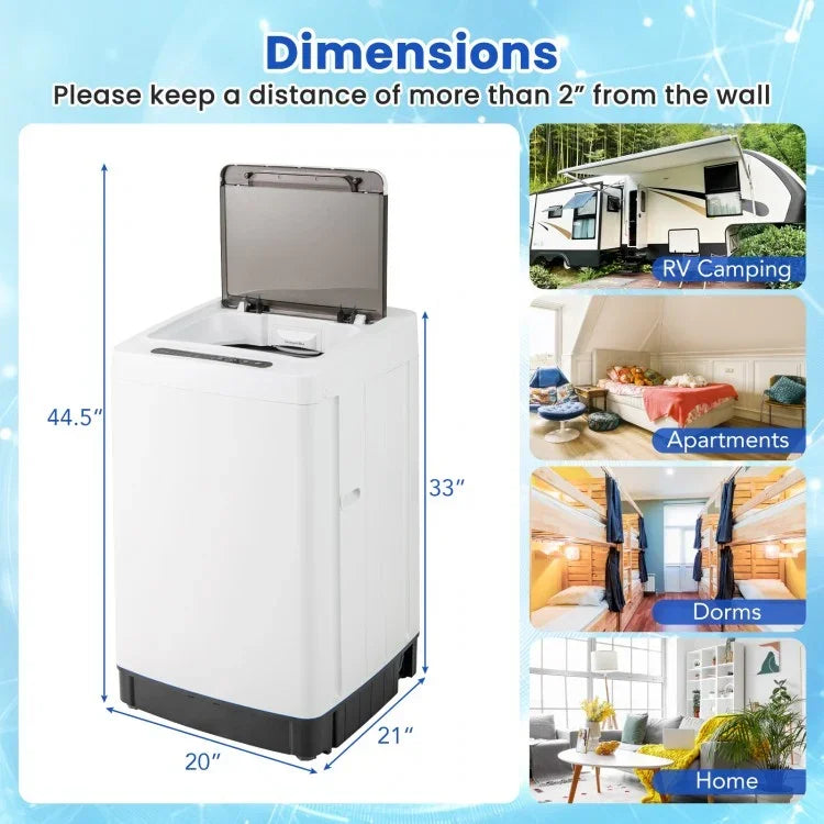 Giantex Washing Machine CW-937842561, 2-in-1 Fully Automatic, compact, 11 LB Capacity - YOURISHOP.COM