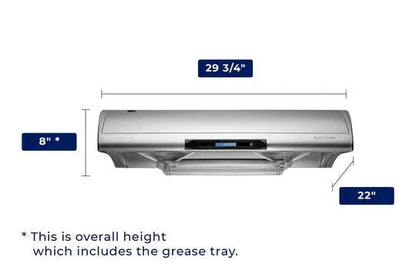 HAUSLANE Range Hood UC-C400 | Ducted Under Cabinet | 30" | Auto Clean | 750 CFM - YOURISHOP.COM