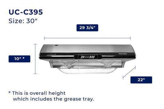 HAUSLANE UC-C395: Hauslane Range Hood| 30"| 750 CFM| Stainless Steel| Under Cabinet - YOURISHOP.COM