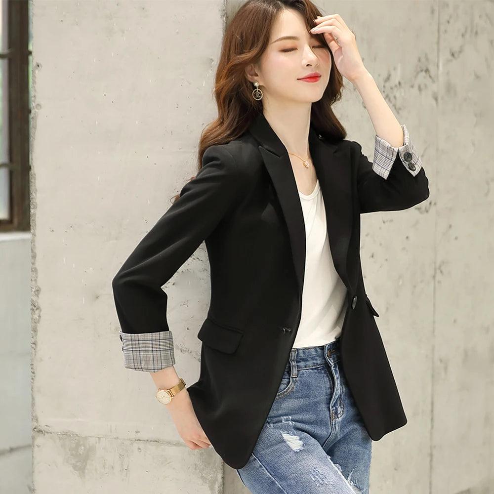 HIGH QUALITY Fashion 2020 Design Blazer Jacket Women's Green Black Blue Solid Tops For Office Lady Wear Size S-4XL - YOURISHOP.COM