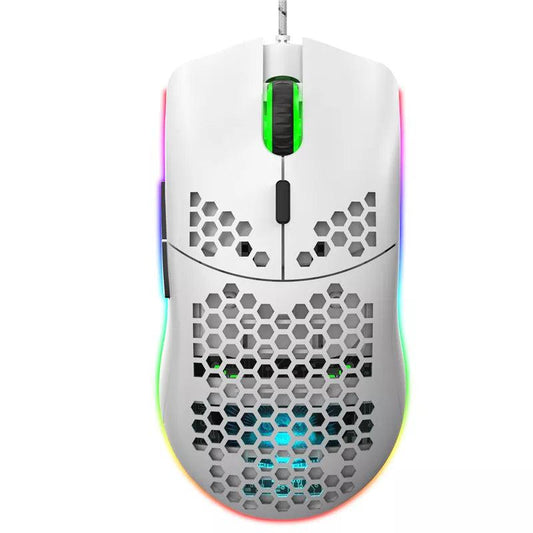 Highend Lightweight USB Wired Gaming Mouse RGB Mice 6400 DPI Honeycomb Hollow For Computer Laptop White Black Macro Programming - YOURISHOP.COM