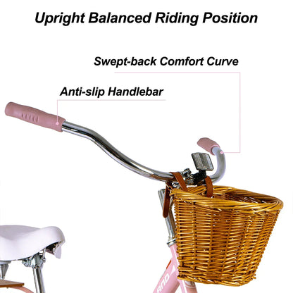 Hiland 26 Inch Beach Bike for Women, Single Speed Commuter Bicycle with Basket and Rear Cargo, Multiple Colors City Bike - YOURISHOP.COM