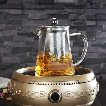 Household Teaware Tea Set Glass Teapot for Stove Heat Resistant High Temperature Explosion Proof Tea Infuser Milk Rose Flower - YOURISHOP.COM