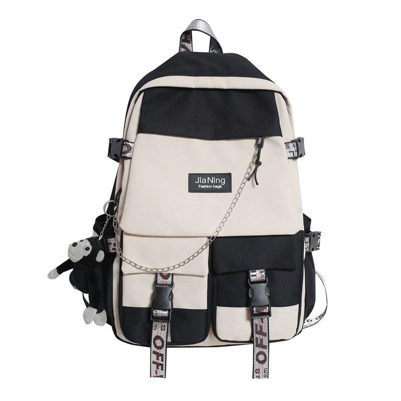 Japanese Work Clothes Women's Backpack for Girls Panelled Middle High School Bags for Teens Waterproof Women Backpack Luxury New - YOURISHOP.COM