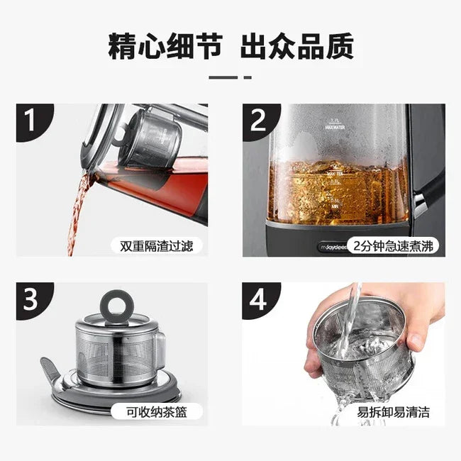 Joydeem Automatic Tea Maker JD-ZC6088G, Teapot Smart Lift Time and Temperature Control, Space Gray - YOURISHOP.COM