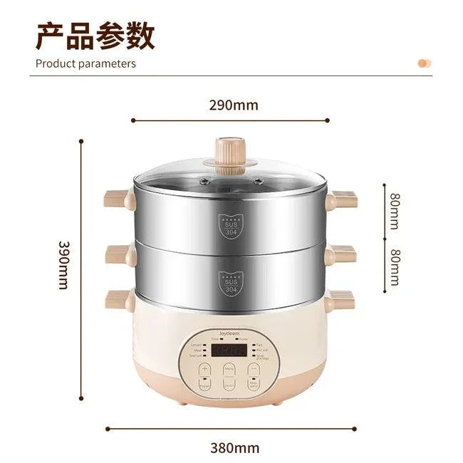 Joydeem Electric Steamer JD-DZG15B | double-layer stainless steel | Multi-purpose Pot | 29CM - YOURISHOP.COM
