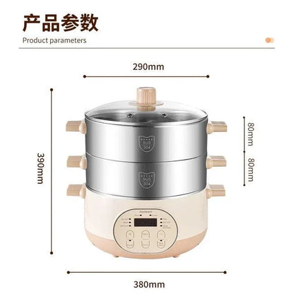 Joydeem Electric Steamer JD-DZG15B | double-layer stainless steel | Multi-purpose Pot | 29CM - YOURISHOP.COM