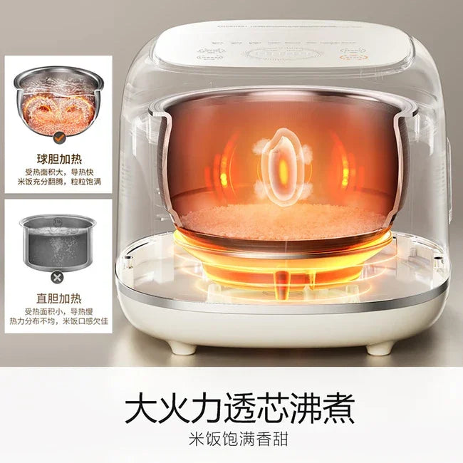 Joydeem rice cooker DFB-D300, 0 coating stainless steel liner, cream white, 3L - YOURISHOP.COM