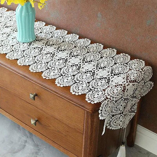 Luxury Christmas Flower Embroidery bed Table flag Runner cloth cover Coffee dining tablecloth party home Wedding decor - YOURISHOP.COM