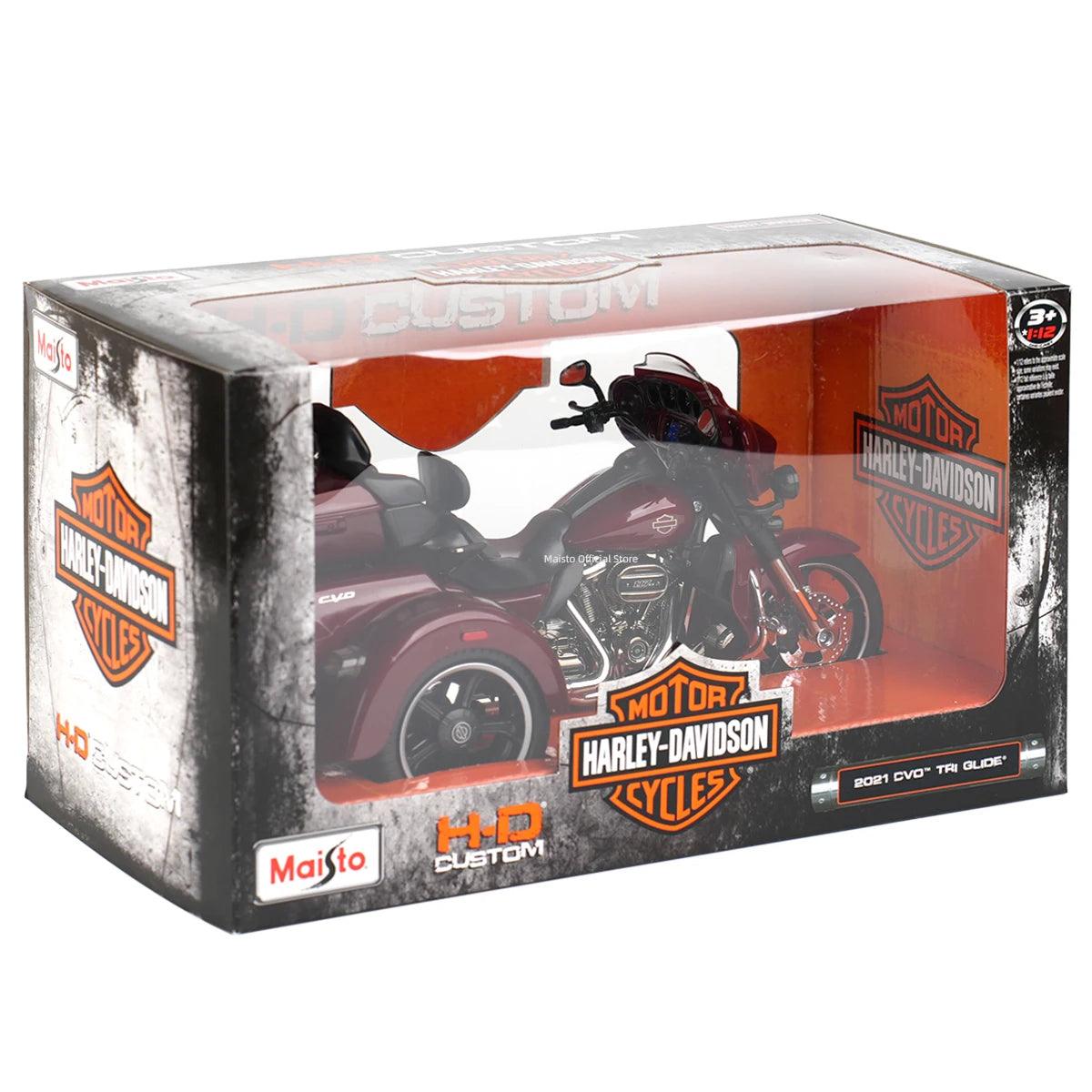 Maisto 1:12 2021 Harley Davidson CVO Tri Glide Trikes Die Cast Vehicles Collectible Hobbies Motorcycle Model Toys - YOURISHOP.COM