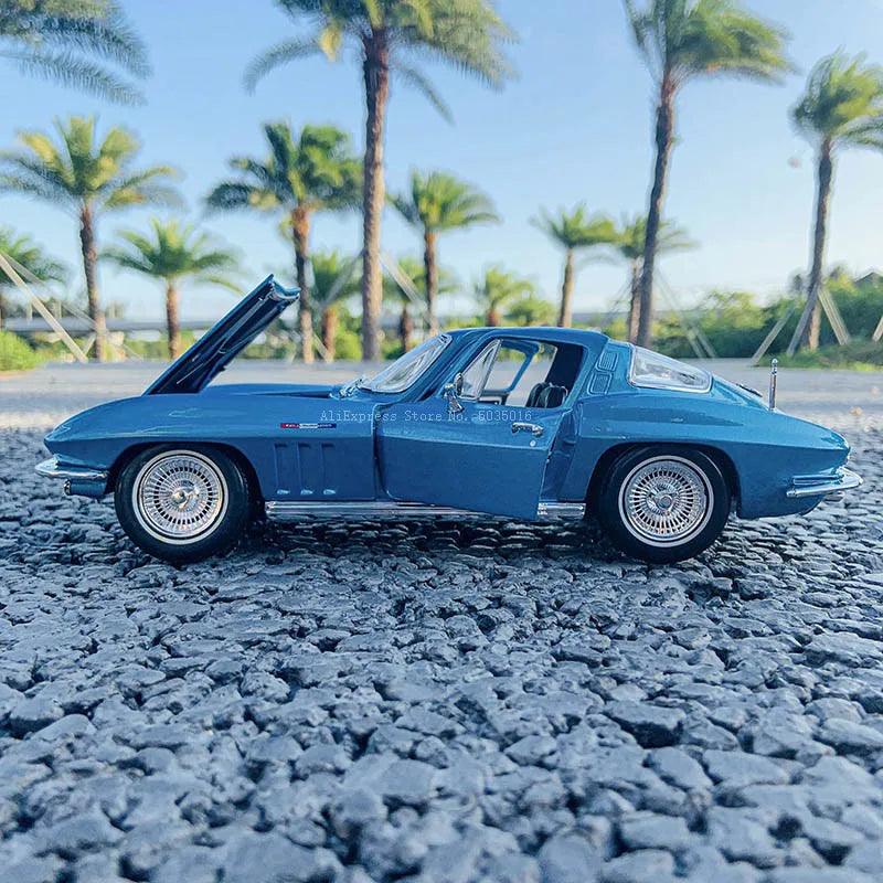 Maisto 1:18 1965 Chevrolet Corvette blue Alloy Retro Car Model Classic Car Model Car Decoration Collection gift - YOURISHOP.COM