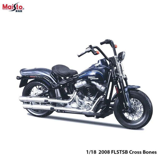 Maisto 1:18 HARLEY-DAVIDSON 2008 FLSTSB Cross Bones Alloy Static Die Casting Motorcycle Model Classic Car Collectible Gift Toy - YOURISHOP.COM