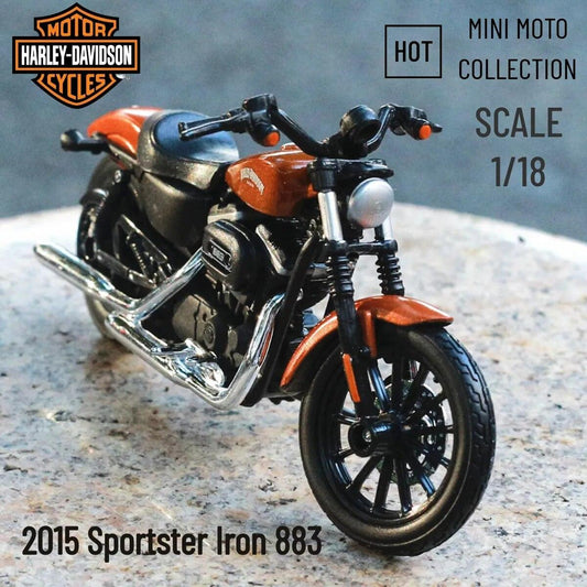 Maisto Scale 1:18 Motorcycle Model 2015 Harley-Davidson Sportster Iron 883 Souvenir Toy Collectible Mini Moto Die Cast - YOURISHOP.COM