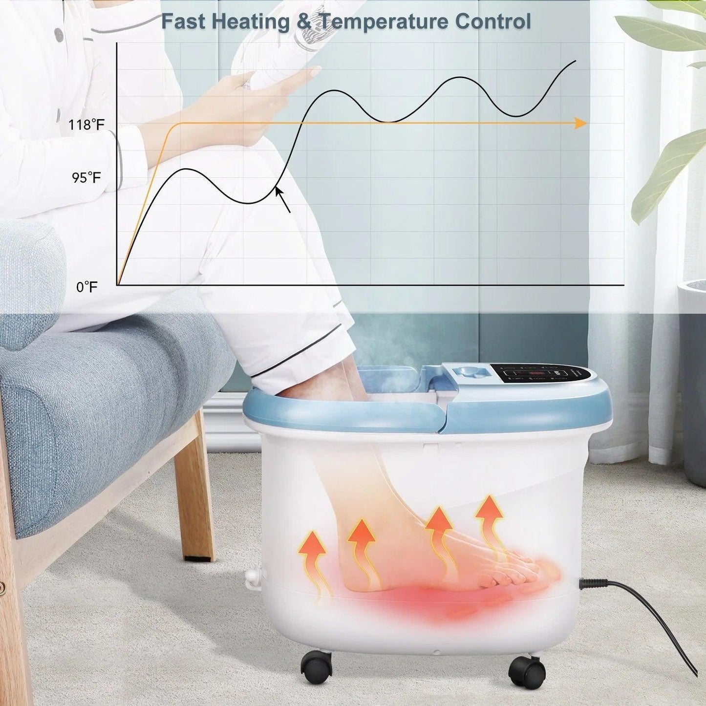 Maxkare Foot Spa 13482759 | Bath Massager| Heat Vibration | Tempreture and Time Setting - YOURISHOP.COM