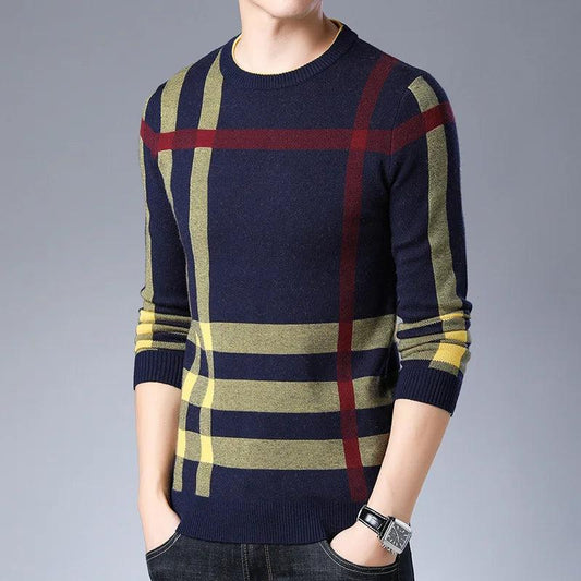 Men Brand Sweaters 2021 Sweater Business Leisure Sweater Pullover O-neck Mens Fit Slim Sweaters Knitted for Man Casual Clothes - YOURISHOP.COM