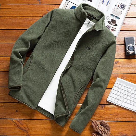 Men's Polar Fleece Jacket Casual Soft Windbreaker Tactical Thermal Tops Military Slim Fit Jackets Fashion Zipper Outwear Big 5XL - YOURISHOP.COM