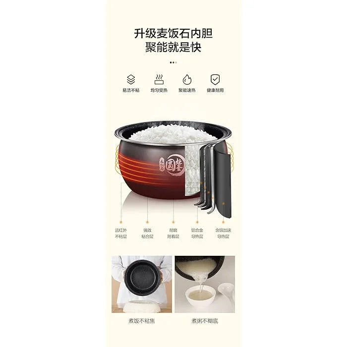 Midea Micom Rice Cooker MB-FB50E205W，10 cups, 5L, 10-in-1 Multi-Functional Cooker - YOURISHOP.COM