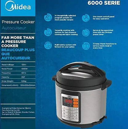 MIDEA MY-CS6019W: Midea electric pressure cooker, 6L - YOURISHOP.COM