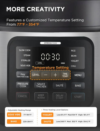 Midea Pressure Cooker MPC6018AASS | 6.5 Quart | 12 Presets | Yourishop.com - YOURISHOP.COM