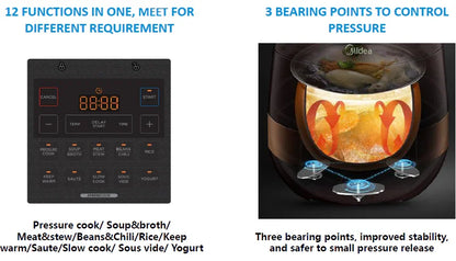 Midea Pressure Cooker MY-CS627 | Multiple Functions | 6 L | Yourishop.com - YOURISHOP.COM