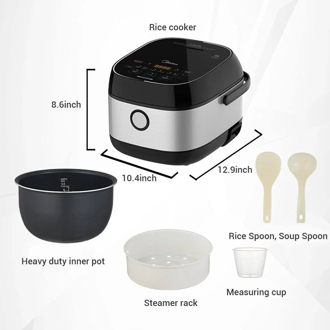 Midea Rice Cooker MRI301B0ADKL | Induction Heating | Fuzzy Logic | 3L Non-Stick Inner Pot - YOURISHOP.COM
